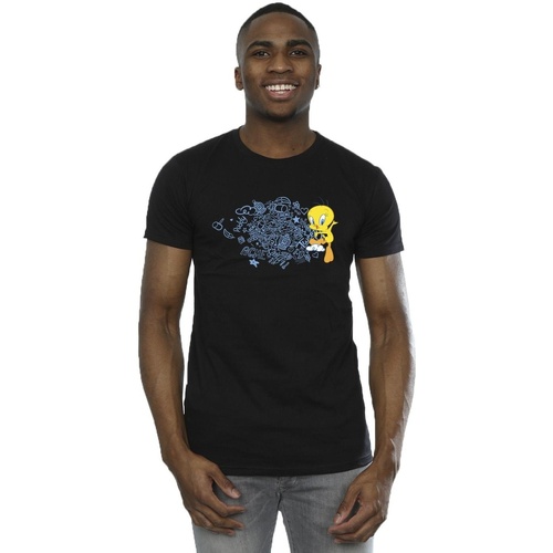 Abbigliamento Uomo T-shirts a maniche lunghe Dessins Animés ACME Doodles Tweety Nero