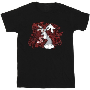 Abbigliamento Uomo T-shirts a maniche lunghe Dessins Animés ACME Doodles Bugs Bunny Nero