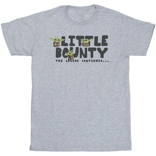 Abbigliamento Bambino T-shirt maniche corte Star Wars The Mandalorian Little Bounty Hunter Grigio