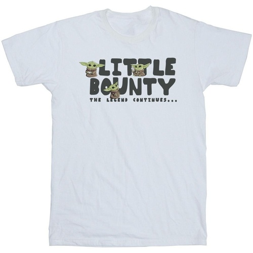 Abbigliamento Bambino T-shirt maniche corte Star Wars The Mandalorian Little Bounty Hunter Bianco