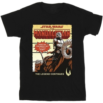 Abbigliamento Bambino T-shirt maniche corte Star Wars The Mandalorian Bumpy Ride Nero