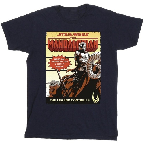 Abbigliamento Bambino T-shirt maniche corte Star Wars The Mandalorian Bumpy Ride Blu