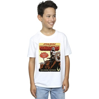 Abbigliamento Bambino T-shirt maniche corte Star Wars The Mandalorian Bumpy Ride Bianco