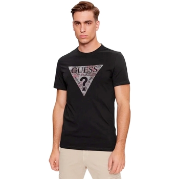 Abbigliamento Uomo T-shirt maniche corte Guess Triangle G Nero