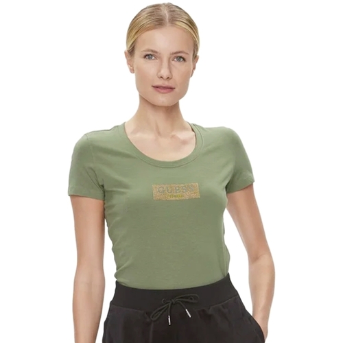 Abbigliamento Donna T-shirt maniche corte Guess Studs Box Kaki