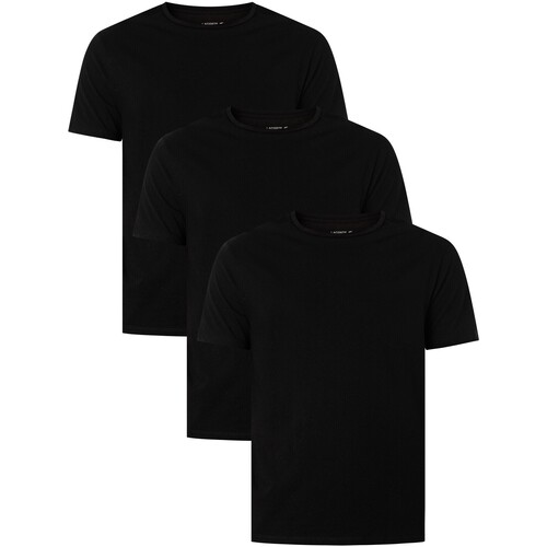 Abbigliamento Uomo T-shirt maniche corte Lacoste Maglietta da 3 pezzi Nero