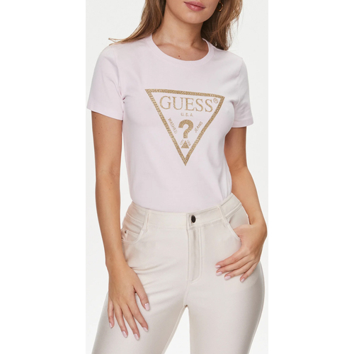 Abbigliamento Donna T-shirt maniche corte Guess W4RI69-J1314 Rosa