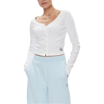 Abbigliamento Donna T-shirt & Polo Ck Jeans Woven Label Rib Ls C Bianco