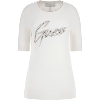 Abbigliamento Donna Felpe Guess Grace Logo Rn Ss Swtr Bianco