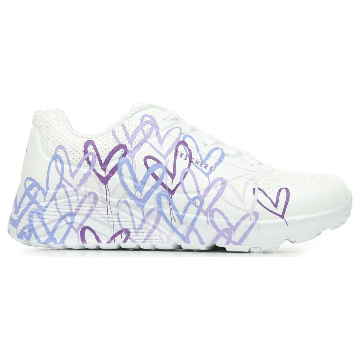 Scarpe Bambina Sneakers Skechers Uno Lite Spread The Love Bianco