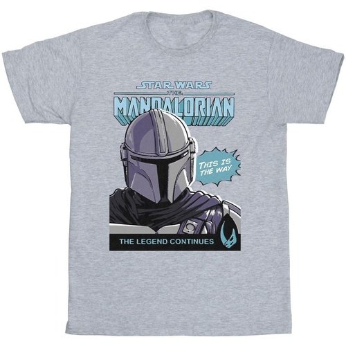 Abbigliamento Bambina T-shirts a maniche lunghe Star Wars The Mandalorian Mando Comic Cover Grigio