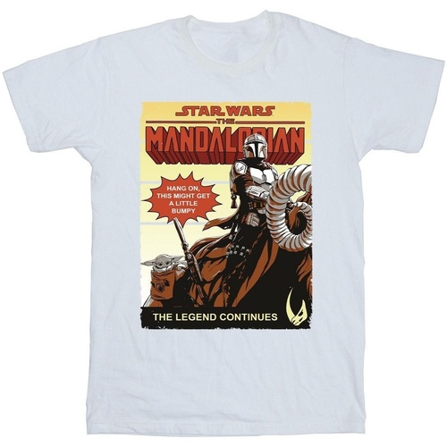 Abbigliamento Bambina T-shirts a maniche lunghe Star Wars The Mandalorian Bumpy Ride Bianco