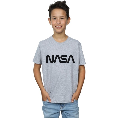 Abbigliamento Bambino T-shirt maniche corte Nasa Modern Logo Grigio