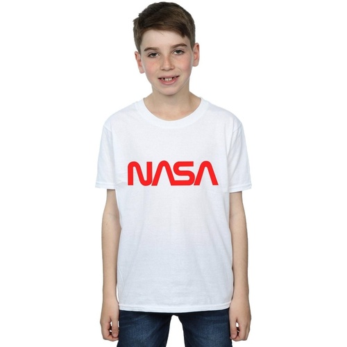 Abbigliamento Bambino T-shirt maniche corte Nasa Modern Logo Bianco