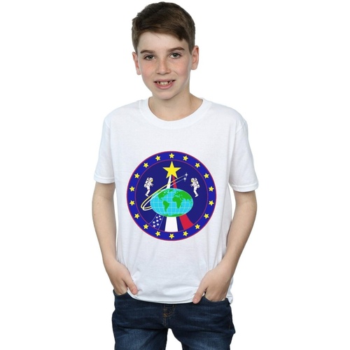 Abbigliamento Bambino T-shirt maniche corte Nasa Classic Globe Astronauts Bianco