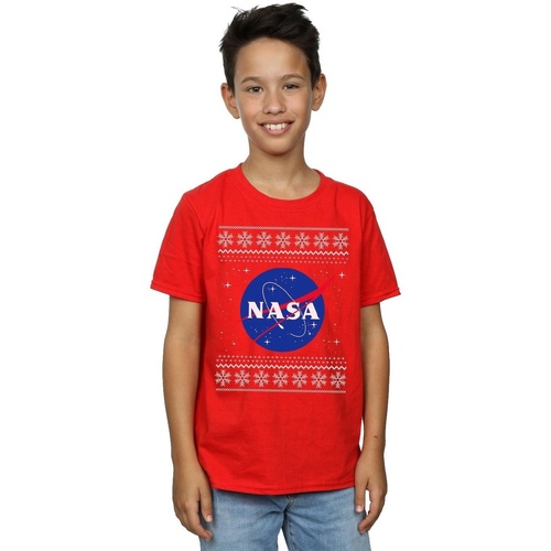 Abbigliamento Bambino T-shirt maniche corte Nasa Classic Fair Isle Rosso