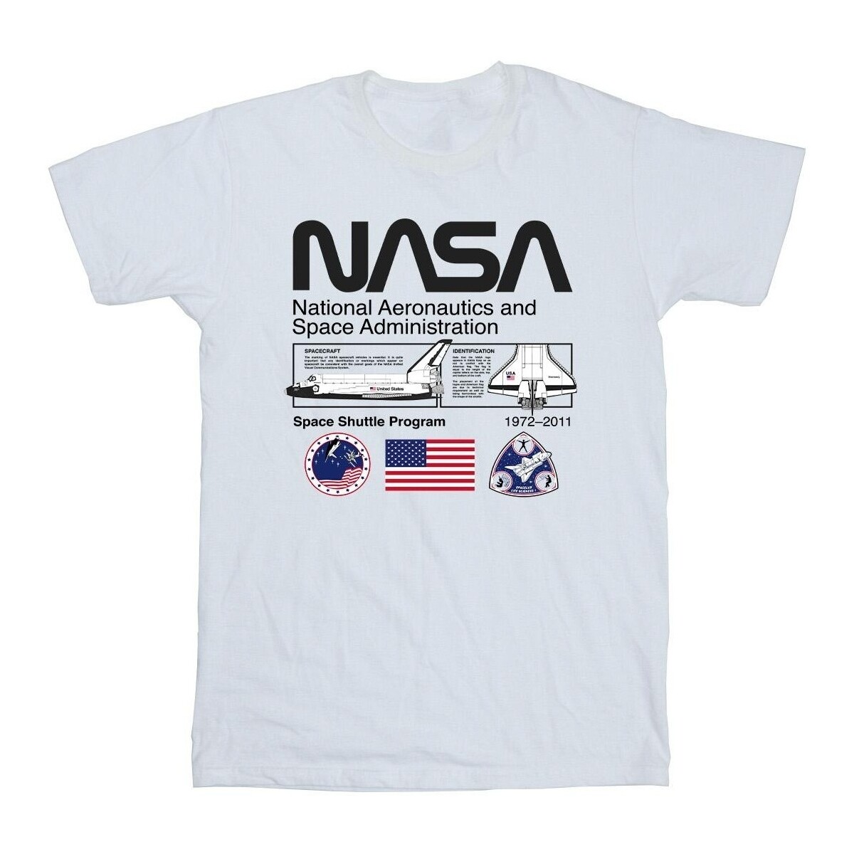 Abbigliamento Bambino T-shirt maniche corte Nasa Space Admin Bianco