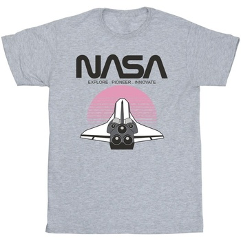 Abbigliamento Bambino T-shirt maniche corte Nasa Space Shuttle Sunset Grigio