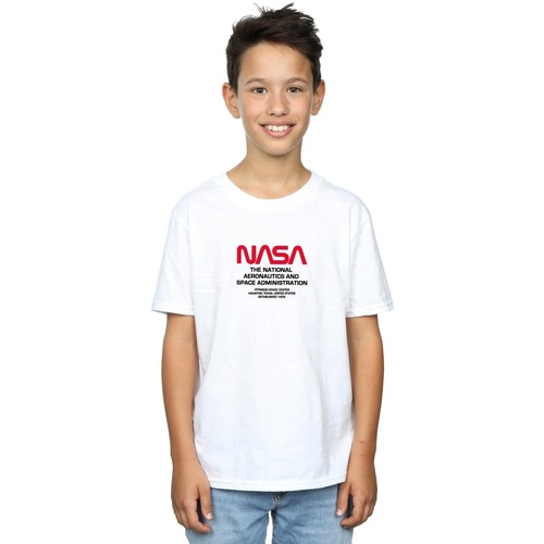 Abbigliamento Bambino T-shirt maniche corte Nasa Worm Blurb Bianco