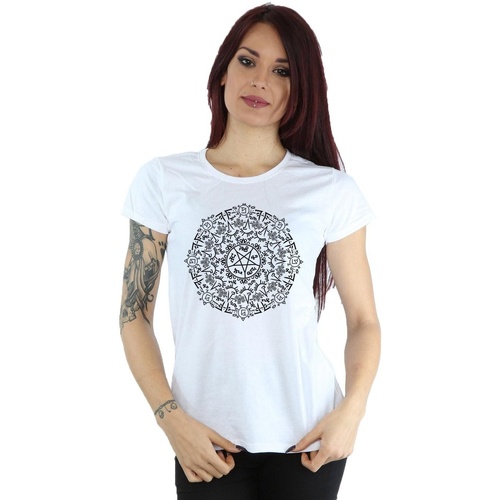 Abbigliamento Donna T-shirts a maniche lunghe Supernatural Symbol Circle Bianco