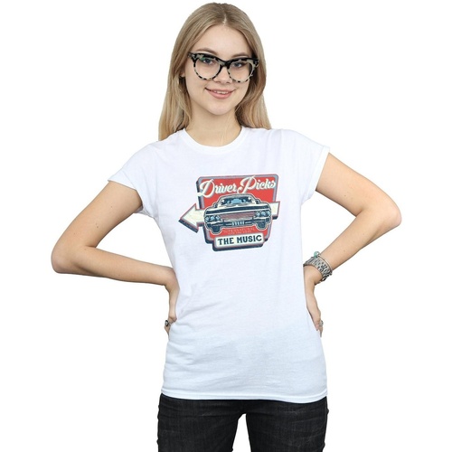 Abbigliamento Donna T-shirts a maniche lunghe Supernatural Driver Picks The Music Bianco