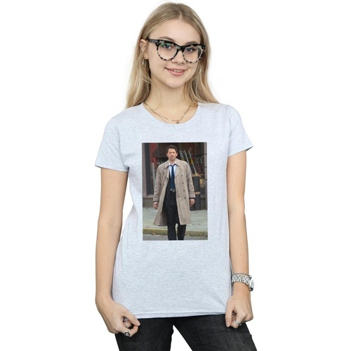 Abbigliamento Donna T-shirts a maniche lunghe Supernatural Castiel Photograph Grigio