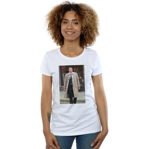 Abbigliamento Donna T-shirts a maniche lunghe Supernatural Castiel Photograph Bianco