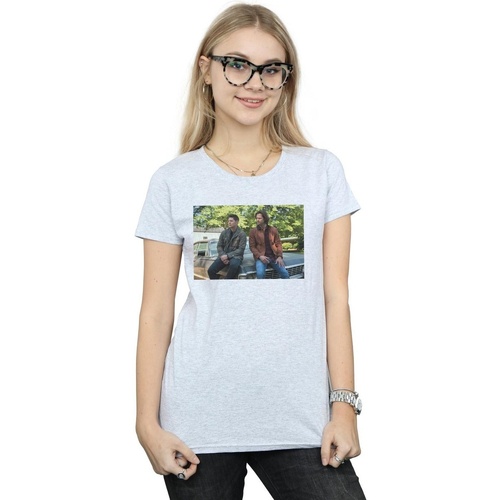 Abbigliamento Donna T-shirts a maniche lunghe Supernatural Impala Brothers Grigio