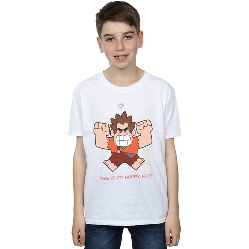 Abbigliamento Bambino T-shirt maniche corte Disney Wreck It Ralph Happy Face Bianco