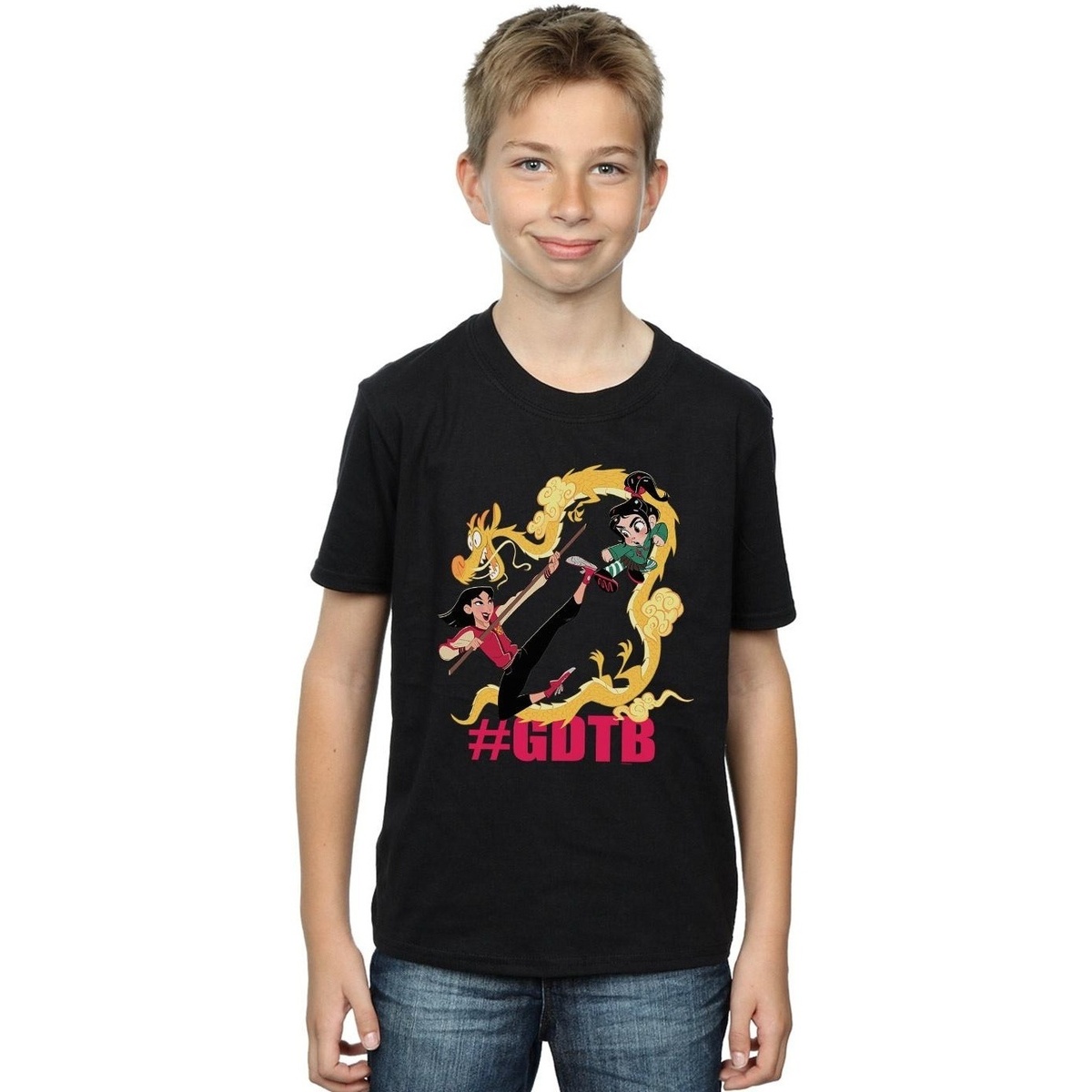 Abbigliamento Bambino T-shirt maniche corte Disney Wreck It Ralph Mulan And Vanellope Nero