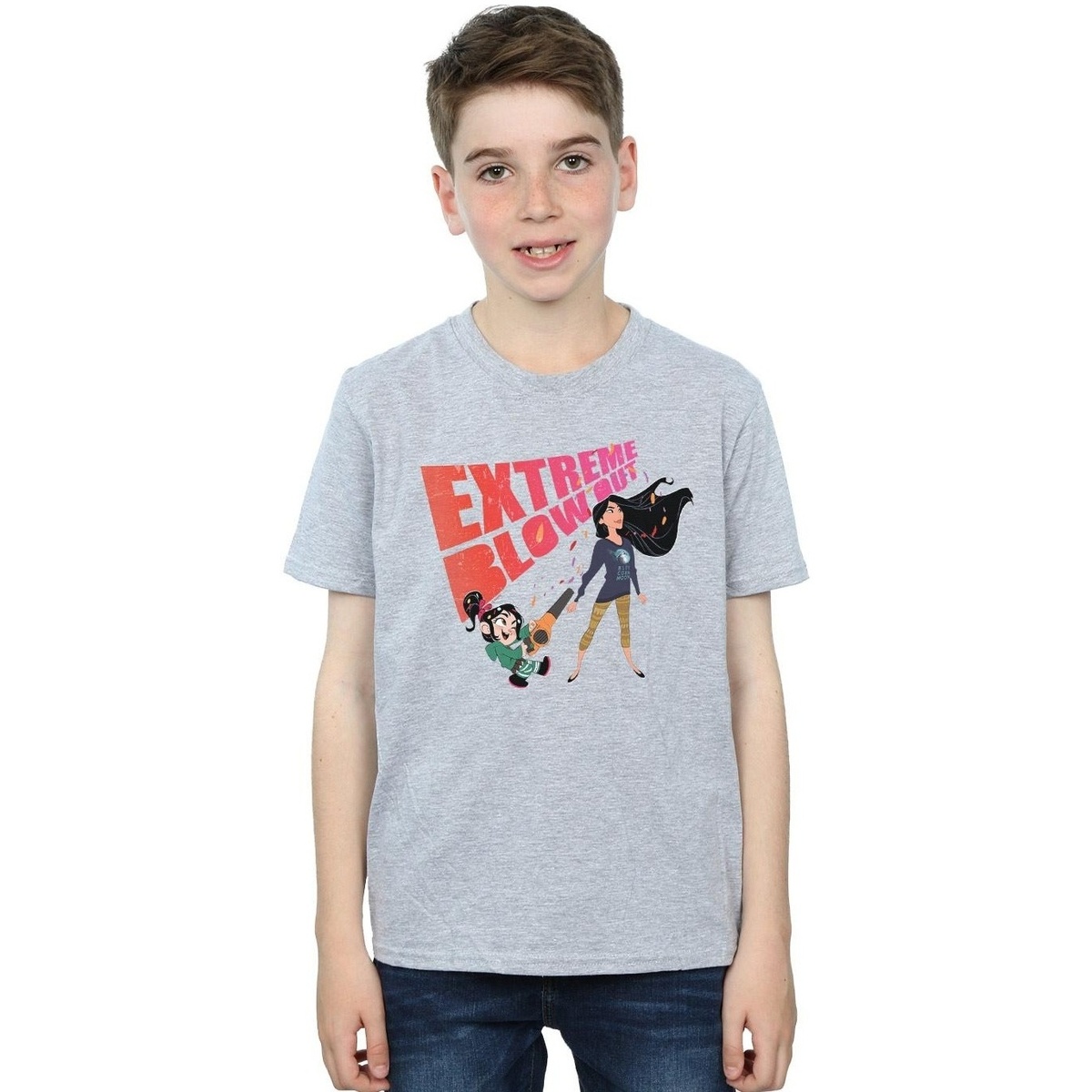 Abbigliamento Bambino T-shirt maniche corte Disney Wreck It Ralph Pocahontas And Vanellope Grigio