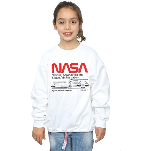 Abbigliamento Bambina Felpe Nasa Classic Space Shuttle Bianco