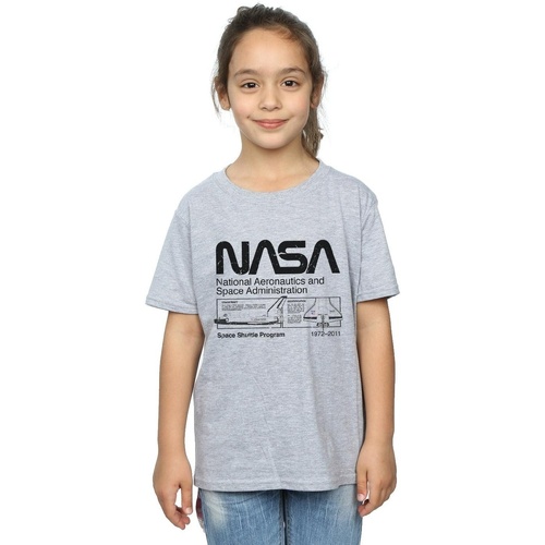 Abbigliamento Bambina T-shirts a maniche lunghe Nasa Classic Space Shuttle Grigio