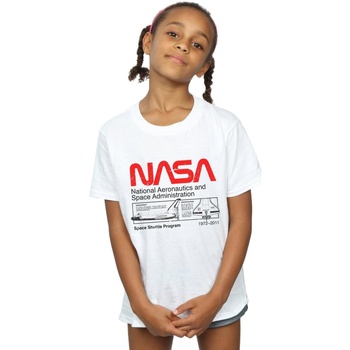 Abbigliamento Bambina T-shirts a maniche lunghe Nasa Classic Space Shuttle Bianco