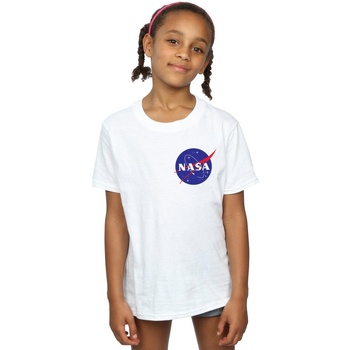 Abbigliamento Bambina T-shirts a maniche lunghe Nasa Classic Insignia Chest Logo Bianco
