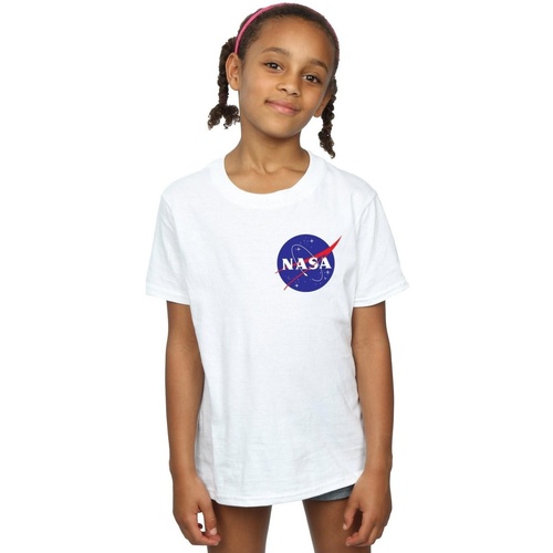 Abbigliamento Bambina T-shirts a maniche lunghe Nasa Classic Insignia Chest Logo Bianco