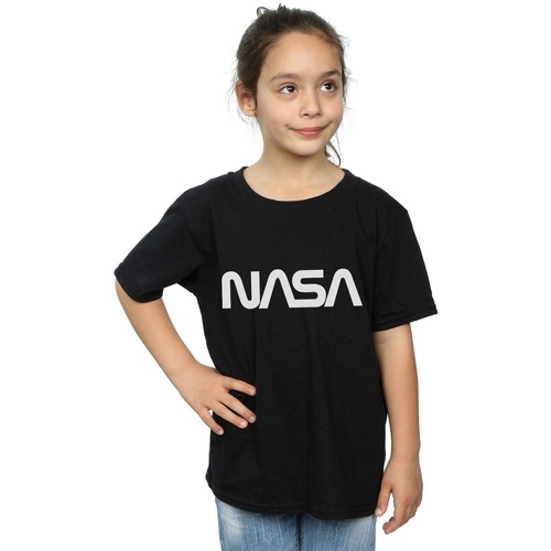 Abbigliamento Bambina T-shirts a maniche lunghe Nasa Modern Logo Nero