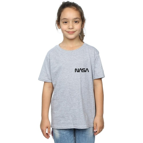 Abbigliamento Bambina T-shirts a maniche lunghe Nasa Modern Logo Chest Grigio