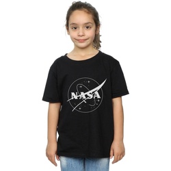Abbigliamento Bambina T-shirts a maniche lunghe Nasa Classic Insignia Logo Monochrome Nero