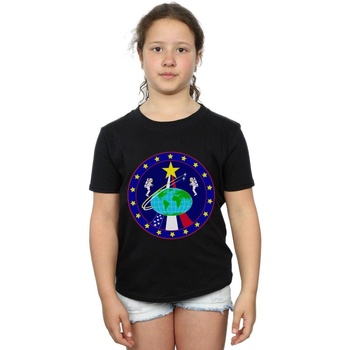 Abbigliamento Bambina T-shirts a maniche lunghe Nasa Classic Globe Astronauts Nero
