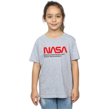 Abbigliamento Bambina T-shirts a maniche lunghe Nasa Aeronautics And Space Grigio
