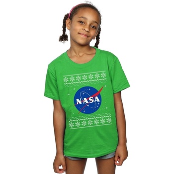 Abbigliamento Bambina T-shirts a maniche lunghe Nasa Classic Fair Isle Verde