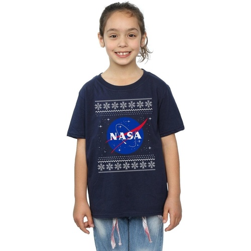 Abbigliamento Bambina T-shirts a maniche lunghe Nasa Classic Fair Isle Blu