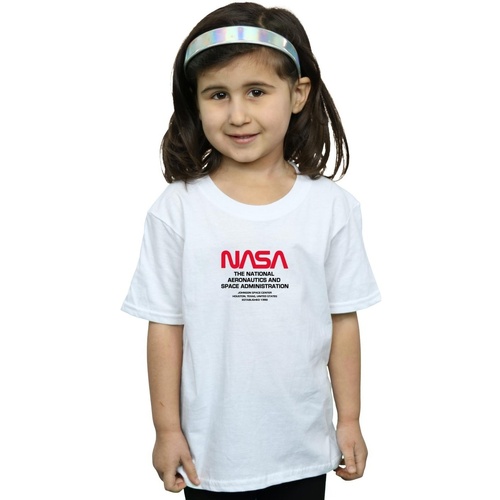 Abbigliamento Bambina T-shirts a maniche lunghe Nasa Worm Blurb Bianco