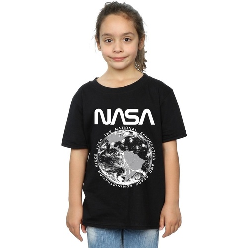 Abbigliamento Bambina T-shirts a maniche lunghe Nasa Planet Earth Nero