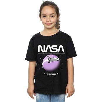 Abbigliamento Bambina T-shirts a maniche lunghe Nasa Shuttle Orbit Nero