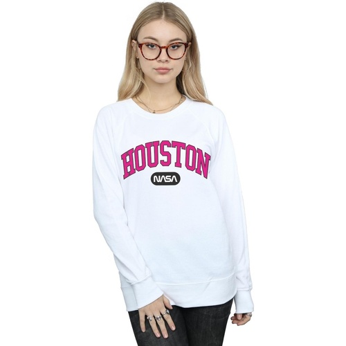 Abbigliamento Donna Felpe Nasa Houston Collegiate Bianco