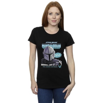 Abbigliamento Donna T-shirts a maniche lunghe Star Wars The Mandalorian Mando Comic Cover Nero