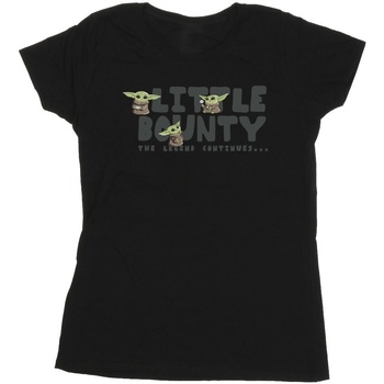Abbigliamento Donna T-shirts a maniche lunghe Star Wars The Mandalorian Little Bounty Hunter Nero