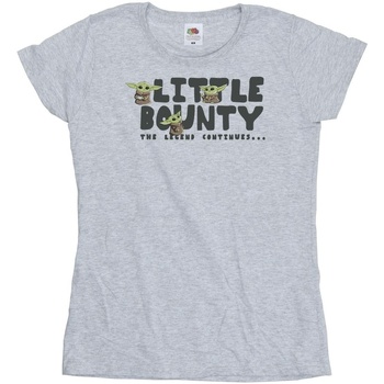 Abbigliamento Donna T-shirts a maniche lunghe Star Wars The Mandalorian Little Bounty Hunter Grigio